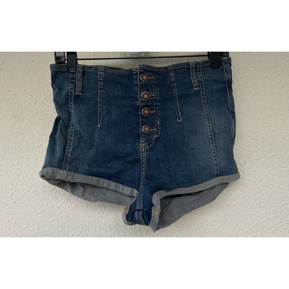 We The Free Free People Button Fly Denim Micro Mini Shorts High Rise Women’s 29